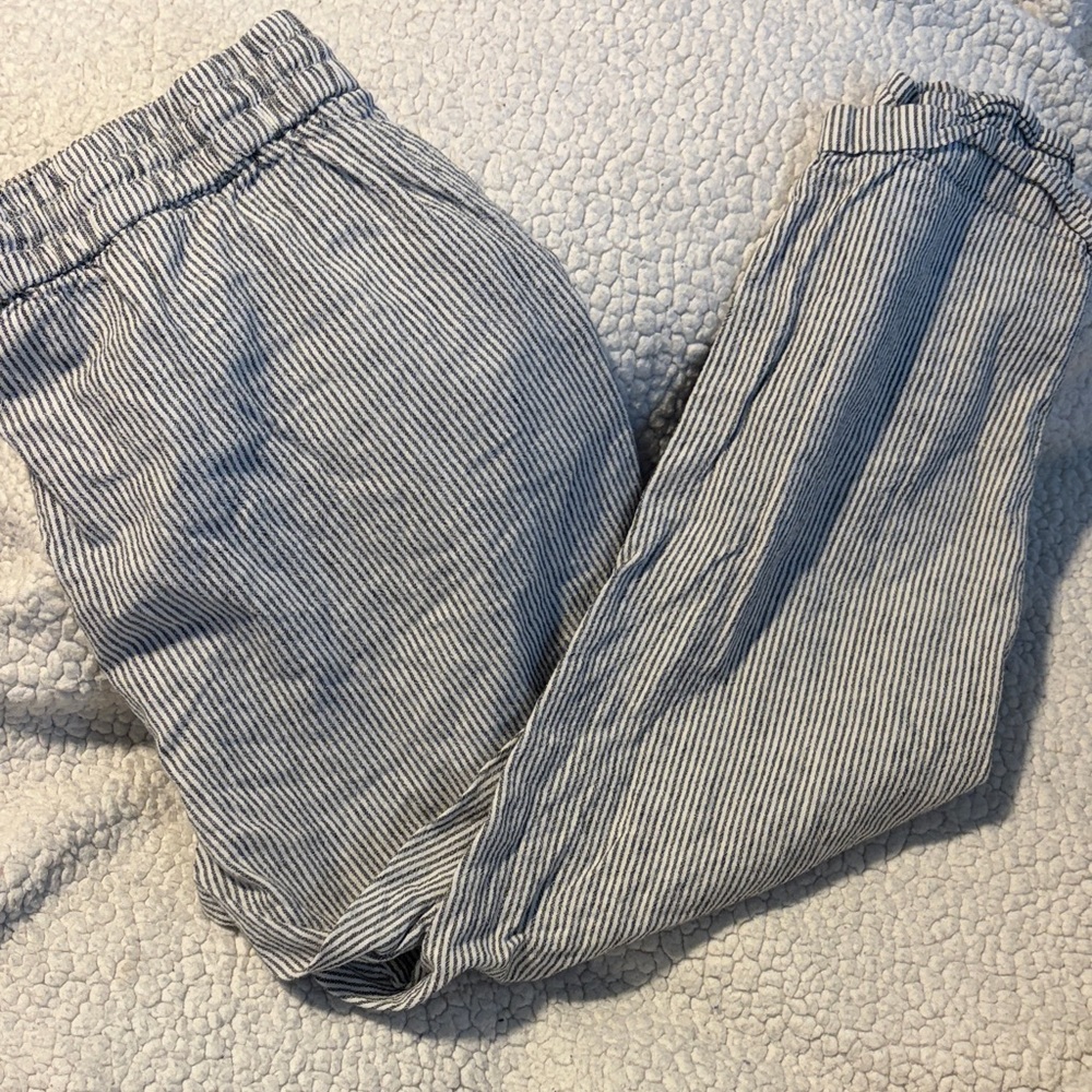 J. Crew Black and White Striped Capris